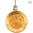 14K Yellow Gold Caridad Del Cobre Medal