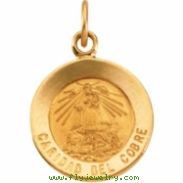 14K Yellow Gold Caridad Del Cobre Medal