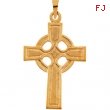 14K Yellow Gold Celtic Cross Pendant