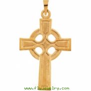14K Yellow Gold Celtic Cross Pendant