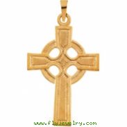 14K Yellow Gold Celtic Cross Pendant