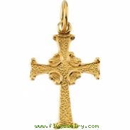 14K Yellow Gold Childs Cross Pendant