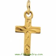 14K Yellow Gold Childs Cross Pendant