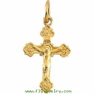 14K Yellow Gold Childs Crucifix Pendant