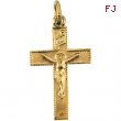 14K Yellow Gold Childs Crucifix Pendant