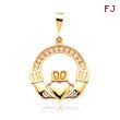 14K Yellow Gold Claddagh Pendant
