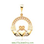 14K Yellow Gold Claddagh Pendant