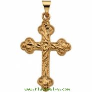 14K Yellow Gold Cross Pendant