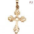 14K Yellow Gold Cross Pendant With Design