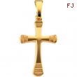 14K Yellow Gold Cross Pendant With Design