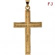 14K Yellow Gold Cross Pendant With Design