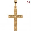 14K Yellow Gold Cross Pendant With Design