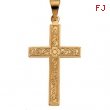 14K Yellow Gold Cross Pendant With Design