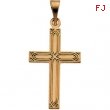 14K Yellow Gold Cross Pendant With Design