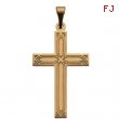 14K Yellow Gold Cross Pendant With Design