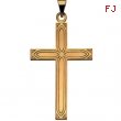14K Yellow Gold Cross Pendant With Design