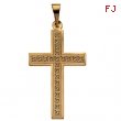 14K Yellow Gold Cross Pendant With Design