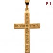 14K Yellow Gold Cross Pendant With Design