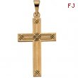 14K Yellow Gold Cross Pendant With Design