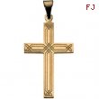 14K Yellow Gold Cross Pendant With Design