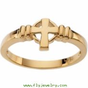 14K Yellow Gold Cross Ring