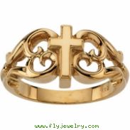 14K Yellow Gold Cross Ring