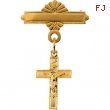 14K Yellow Gold Crucifix Baptismal Pin