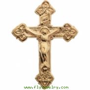 14K Yellow Gold Crucifix Lapel Pin