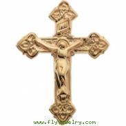 14K Yellow Gold Crucifix Lapel Pin