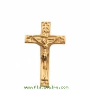 14K Yellow Gold Crucifix Lapel Pin