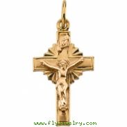 14K Yellow Gold Crucifix Pendant