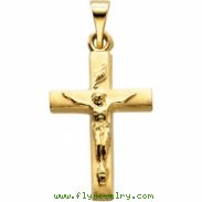 14K Yellow Gold Crucifix Pendant