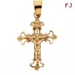 14K Yellow Gold Crucifix Pendant