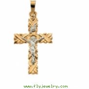 14K Yellow Gold Crucifix Pendant