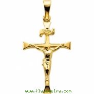 14K Yellow Gold Crucifix Pendant