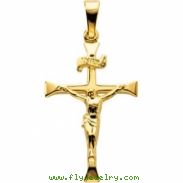 14K Yellow Gold Crucifix Pendant