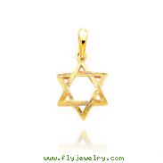 14K Yellow Gold Detailed Star of David Pendant