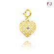 14K Yellow Gold Diamond-Accented Heart Charm