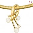 14K Yellow Gold Diamond And Akoya Pearl Pendant