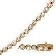 14K Yellow Gold Diamond Bezel Set Classic Bracelet