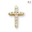 14K Yellow Gold Diamond Cross Pendant