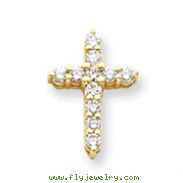 14K Yellow Gold Diamond Cross Pendant