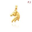 14K Yellow Gold Diamond-Cut & Polished Horse Head Pendant