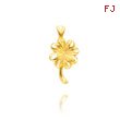 14K Yellow Gold Diamond-Cut & Satin 4-Leaf Clover Charm