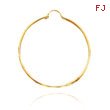 14K Yellow Gold Diamond Cut 1.50x45mm Hoops