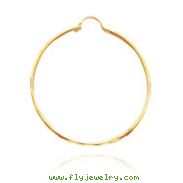 14K Yellow Gold Diamond Cut 1.50x45mm Hoops