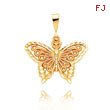 14K Yellow Gold Diamond-Cut Butterfly Pendant