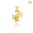 14K Yellow Gold Diamond Cut Crab Charm