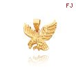 14K Yellow Gold Diamond-Cut Eagle Pendant