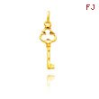 14K Yellow Gold Diamond Cut Key Charm